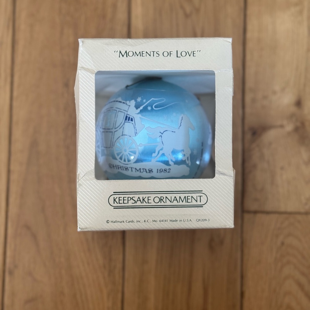 1982 Hallmark Blue Keepsake Ornament - Satin in box